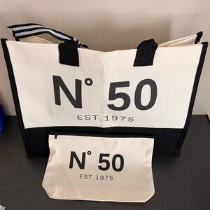 Stylish Black and White Tote Bag Set